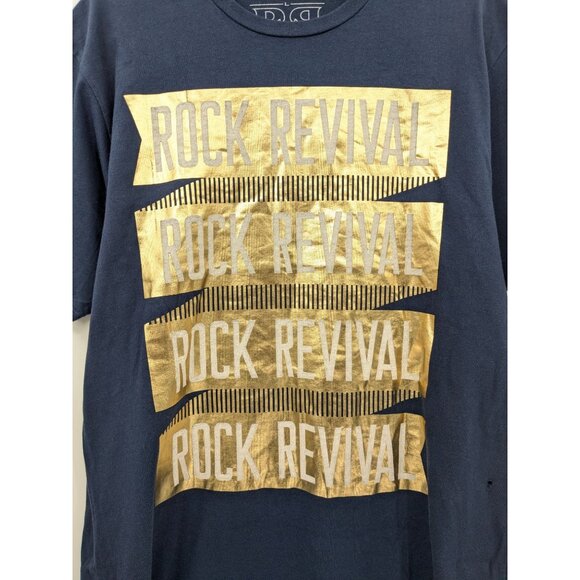 Y2K Rock Revival Graphic T Shirt Size Men L Gold Logo Grunge Streetwear USA Made - Picture 6 of 10